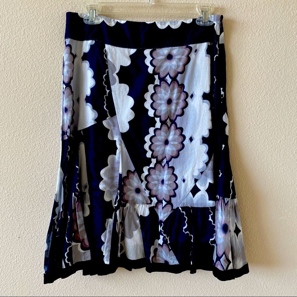 NWT ANTHROPOLOGIE ODILLE SKIRT BLACK FLORAL SIZE 4
